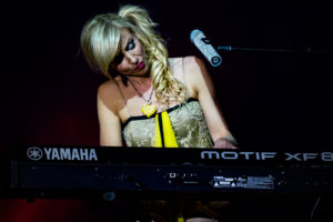 Debbie Gibson, pop-dance sensation, performing live at Mizner Park Amphitheater in Boca Raton, Florida as a part of the Legends of the Old School concert.